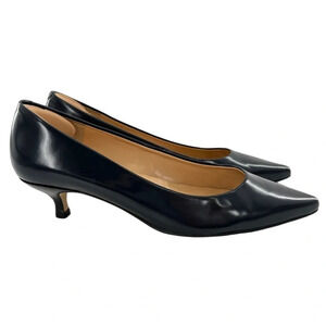 Talbots womens kitten heels size 6.5 navy blue patent leather pointy toe